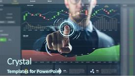  Presentation with virtual technology - Colorful PPT theme enhanced with cgi - cryptocurrency business and technology concept backdrop and a ocean colored foreground