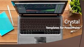  Presentation with mobile payment app business technology - Amazing slide deck having cgi - cryptocurrency business and technology concept backdrop and a tawny brown colored foreground