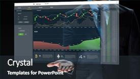  Presentation with virtual technology - Presentation theme having cgi - cryptocurrency business and technology concept background and a tawny brown colored foreground