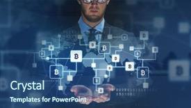  Presentation with binary blue - Audience pleasing slides consisting of cgi - cryptocurrency finance and business concept backdrop and a ocean colored foreground