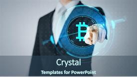  Presentation with courier business finance analysis - Amazing theme having cgi - cryptocurrency finance and business concept backdrop and a ocean colored foreground