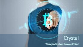  Presentation with hologram - Cool new presentation design with cgi - cryptocurrency finance and business concept backdrop and a ocean colored foreground