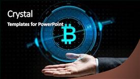  Presentation with black technology - PPT theme having cgi - cryptocurrency financial technology and business background and a black colored foreground