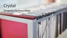  Presentation with files - PPT theme having cgi - files and documents organized background and a sky blue colored foreground