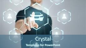  Presentation with car rental - Presentation having cgi - rental service and future technology background and a ocean colored foreground