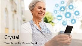  Presentation with people street - Colorful slides enhanced with cgi - technology people and transportation concept backdrop and a soft green colored foreground