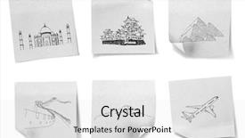  Presentation with japan drawing - Beautiful PPT theme featuring ch - drawing travel around the world backdrop and a white colored foreground