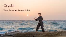  Presentation with tai chi - Slides enhanced with ch - man performs tai chi moves background and a lemonade colored foreground