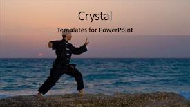  Presentation with tai chi - Colorful slides enhanced with ch - man performs tai chi moves backdrop and a coral colored foreground