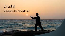  Presentation with tai chi - Amazing PPT layouts having ch - man performs tai chi moves backdrop and a lemonade colored foreground