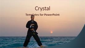  Presentation with tai chi - Beautiful theme featuring ch - man performs tai chi moves backdrop and a lemonade colored foreground