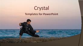  Presentation with tai chi - Audience pleasing PPT theme consisting of ch - man performs tai chi moves backdrop and a lemonade colored foreground