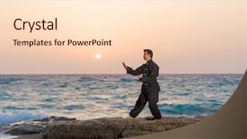  Presentation with tai chi - PPT theme enhanced with ch - man performs tai chi moves background and a lemonade colored foreground
