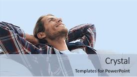  Presentation with science guy - Audience pleasing slide set consisting of ch - serious guy rests sitting backdrop and a light blue colored foreground