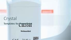  Presentation with laboratory chemical white - Presentation theme with ch3sh-methanethiol-cas-74-93 background and a sky blue colored foreground