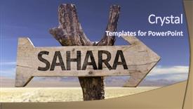  Presentation with sahara - Audience pleasing slides consisting of chad - sahara wooden sign backdrop and a ocean colored foreground