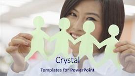  Presentation with paper - Amazing presentation theme having chain 24 - young woman holding a catena backdrop and a  colored foreground