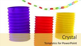  Presentation with lantern chinese - Amazing PPT layouts having chain and colorful chinese lantern backdrop and a yellow colored foreground