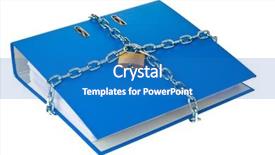  Presentation with file folder - Slide set featuring chain and padlock closed privacy background and a teal colored foreground