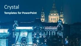  Presentation with night before christmas - Presentation design consisting of chain-bridge-and-view background and a ocean colored foreground