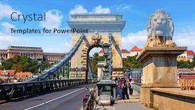  Presentation with royal blue - PPT layouts featuring chain-bridge-in-budapest-hungary background and a light blue colored foreground