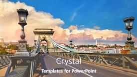  Presentation with cable stayed bridge over river - Audience pleasing slide deck consisting of chain-bridge-in-budapest-hungary backdrop and a violet colored foreground