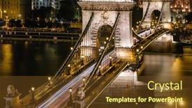  Presentation with long bridge - PPT theme having chain-bridge-on-danube-river background and a tawny brown colored foreground
