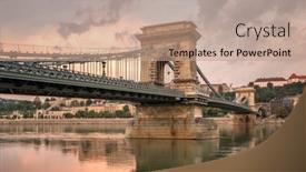  Presentation with danube - PPT theme enhanced with chain-bridge-on-danube-river background and a coral colored foreground