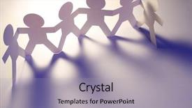  Presentation with doll paper - PPT theme with chain group - team of paper doll people background and a light gray colored foreground