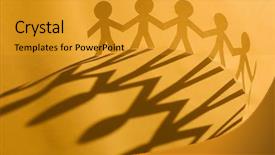  Presentation with chain - Slide set having chain holding hands on orange background and a gold colored foreground