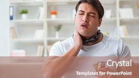 Presentation with sore throat - PPT theme enhanced with medical thyroiditis - young man suffering from sore background and a coral colored foreground