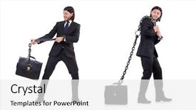  Presentation with chain - Slide set having chain isolated on the white background and a white colored foreground