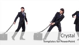  Presentation with chain - Colorful slide deck enhanced with chain isolated on the white backdrop and a white colored foreground