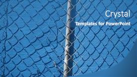  Presentation with chain link fence - Presentation theme featuring chain-link-chain-link-fence and a teal colored foreground