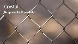  Presentation with chain link fence - PPT theme consisting of chain link fence macro background and a gray colored foreground