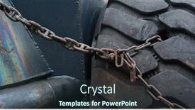  Presentation with tyre - Presentation theme consisting of chain-on-tyre-on-boat background and a tawny brown colored foreground