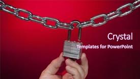  Presentation with unique red chair - Colorful presentation theme enhanced with chain open lock on red backdrop and a violet colored foreground