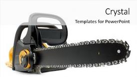  Presentation with blade - Amazing presentation theme having chain saw shot over white backdrop and a  colored foreground
