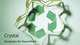  Presentation with recycle - Audience pleasing slide deck consisting of chain surrounding the recycle symbol backdrop and a mint green colored foreground