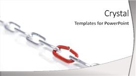  Presentation with chain - Presentation theme featuring chain with broken link isolated background and a white colored foreground