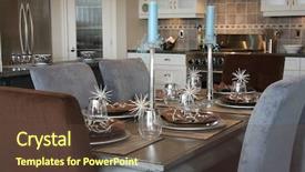  Presentation with dinner - Theme consisting of chaina interiors - elegantly set dinner table background and a  colored foreground