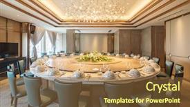  Presentation with chinese restaurant - Slides having chaina interiors - interior of chinese restaurant background and a tawny brown colored foreground