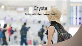  Presentation with wait - Cool new PPT theme with chaina interiors - woman go travel and wait backdrop and a lemonade colored foreground