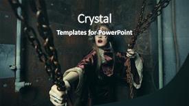  Presentation with steampunk lady - Slides with chaines interiors - aggressive stylish steampunk lady background and a wine colored foreground