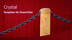  Presentation with chains - Slide deck with chains-and-yellow-post background and a crimson colored foreground