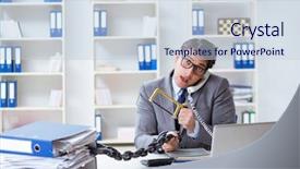  Presentation with employee anniversary work office - Theme enhanced with chains escape - busy employee chained to his background and a  colored foreground