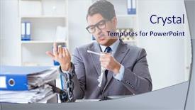  Presentation with busy - Presentation theme featuring chains escape - busy employee chained to his background and a  colored foreground