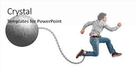  Presentation with chain - Colorful slides enhanced with chains escape - man with ball and chain backdrop and a white colored foreground
