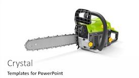  Presentation with chainsaw - Amazing presentation theme having chainsaw-on-white-background-including backdrop and a white colored foreground