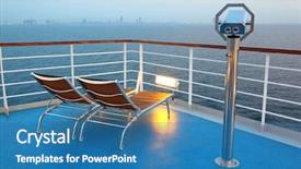 Presentation with binocular - Beautiful PPT theme featuring chair and binocular on ship backdrop and a teal colored foreground